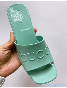 Gucci TPU Slide Sandal ‎With 5.5cm Heel Green 2021