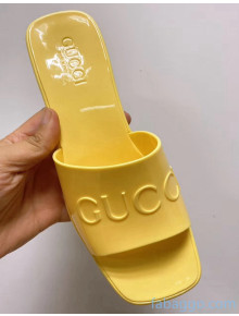 Gucci TPU Slide Sandal ‎With 5.5cm Heel Yellow 2021