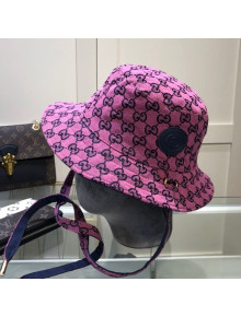 Gucci Multicolor GG Canvas Bucket Hat Pink 2021 01