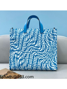 Fendi Sunshine FF Vertigo Medium Shopper Bag Bag Light Blue 2021 8379