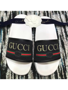 Gucci logo Slide Sandal Black 2018