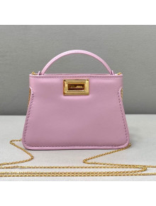 Fendi Leather Nano Pico Peekaboo Bag Charm Lilac Pink 2021 8385