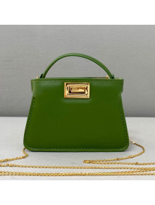 Fendi Leather Nano Pico Peekaboo Bag Charm Green 2021 8385