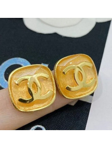 Chanel Resin Stone Stud Earrings Gold 2020