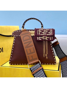 Fendi Small Peekaboo ISeeU Bag in Stitching Full Grain Leather Brown 2021