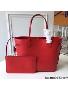 Louis Vuitton Epi Grained Leather Neverfull MM Tote Bag M54185 Red 2021