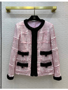 Chanel Tweed Jacket CHJ40111 Pink/Black 2022