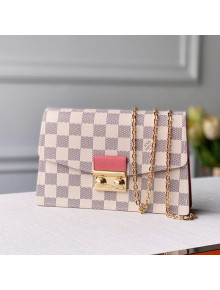 Louis Vuitton Croisette Chain Wallet in Damier Azur Canvas N60357 Papaye Pink 2021