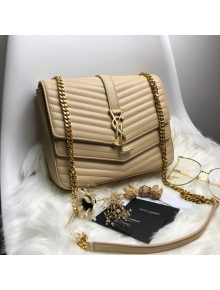 Saint Laurent Sulpice Medium in Matelasse Lambskin 532652 Beige 2019