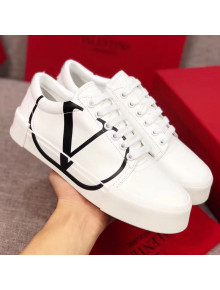 Valentino VLogo Calfskin Low-Top Sneakers White 2019