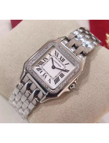 Cartier Medium Panthère de Cartier Watch With Crystal Silver 2020