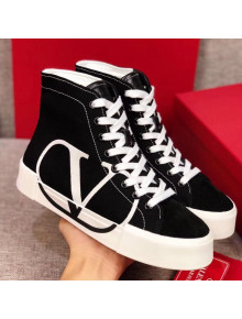 Valentino VLogo Canvas High-Top Sneakers Black 2019