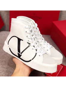 Valentino VLogo Canvas High-Top Sneakers White 2019