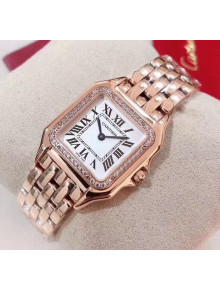 Cartier Medium Panthère de Cartier Watch With Crystal Pink Gold 2020