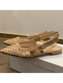 Dior J'Adior Slingback Ballerinas Flats in Crystal Mesh Embroidery Nude/Yellow 2021