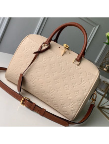 Louis Vuitton Monogram Empreinte Leather Speedy Bandouliere 25 M44736 Cream White 2019