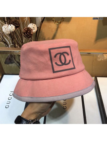 Chanel Wool Frame CC Bucket Hat Pink 2020