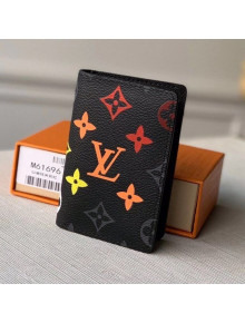 Louis Vuitton Pocket Organizer Wallet in Colored Monogram Canvas M61696 Black 2020