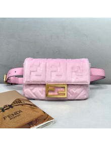 Fendi Baguette Velvet Belt Bag Light Pink 2021