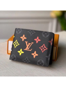 Louis Vuitton Multiple Wallet in Colored Monogram Canvas M61695 Black 2020