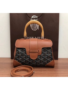 Goyard Saigon Mini Flap Top Handle Bag Brown