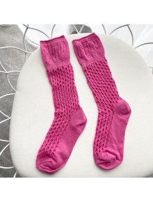 Dior Mesh Medium-High Socks Pink 2020