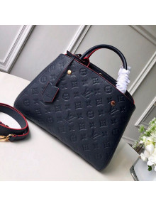 Louis Vuitton Montaigne MM Bag in Monogram Empreinte Embossed Leather M41048 Navy Blue/Red 2021