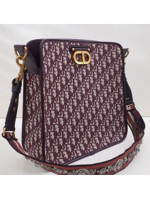 Dior CD Square Tote in Burgundy Oblique Jacquard Canvas 2019