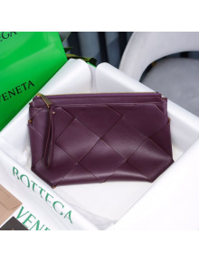 Bottega Veneta Woven Zipped Pouch Grape Purple 2021