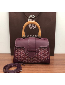 Goyard Saigon Mini Flap Top Handle Bag Burgundy