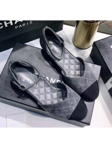 Chanel Mary Janes Ballerina G36048 in Suede Calfskin & Grosgrain Grey 2020