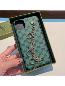 Gucci GG Multicolor Chain iPhone Case Green 2021 