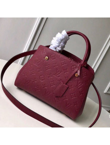 Louis Vuitton Montaigne BB Bag in Monogram Empreinte Embossed Leather M41053 Fuchsia Red 2021