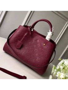 Louis Vuitton Montaigne MM Bag in Monogram Empreinte Embossed Leather M41048 Fuchsia Red 2021