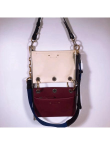 Chloe Calf Leather Double Roy Bag Off-White/Burgundy 2018