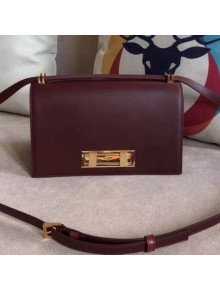 Saint Laurent Domino Medium in Smooth Leather 5387910 Burgundy 2018