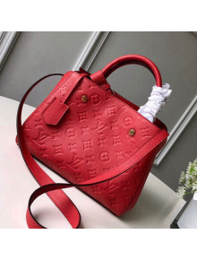 Louis Vuitton Montaigne BB Bag in Monogram Empreinte Embossed Leather M41053 Bright Red 2021