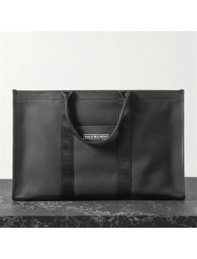 Balenciaga Hardware Large Tote Bag in Black Cotton Canvas 2021