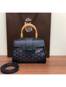 Goyard Saigon Mini Flap Top Handle Bag Navy Blue