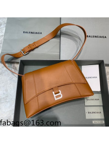 Balenciaga Hourglass Sling Back Large Bag in Calf Leather Brown 2021