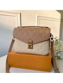 Louis Vuitton Monogram Empreinte Leather Pochette Metis Bag Apricot/Off-white M44300