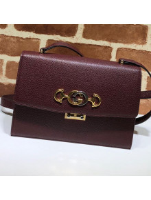 Gucci Zumi Grainy Leather Small Shoulder Bag 576388 Burgundy 2019