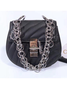 Chloe Mini Drew Bijou Shoulder Bag in Quilted Calfskin Black 2018(Silver Hardware)