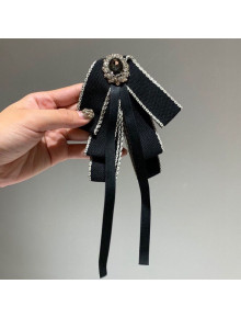 Chanel Necktie Bow Brooch Black 2020