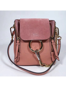 Chloe Smooth & Suede Calfskin Small Faye Backpack Pink 2018