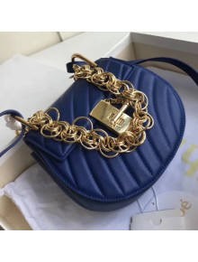 Chloe Mini Drew Bijou Shoulder Bag in Quilted Calfskin Royal Blue 2018(Golden Hardware)