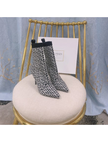 Balmain Knit Ankle Boots Black/White 2021 120406