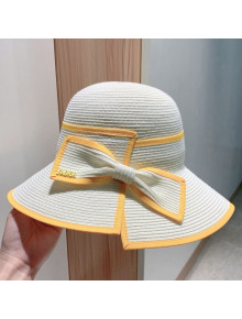 Dior Pastel Straw Bucket Hat White 2021