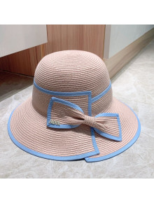 Dior Pastel Straw Bucket Hat Pink 2021