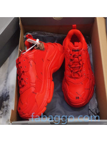 Balenciaga Allover Logo Triple S Sneakers Red 2020 (For Women and Men)